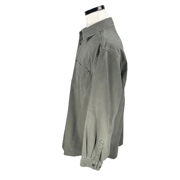 LL Bean Hurricane Shirt Men’s Large Green Plaid Lining Long Sleeve Button-Up - Picture 3 of 10